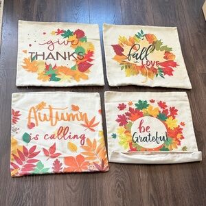 Set of 4 Autumn Themed Pillow Covers